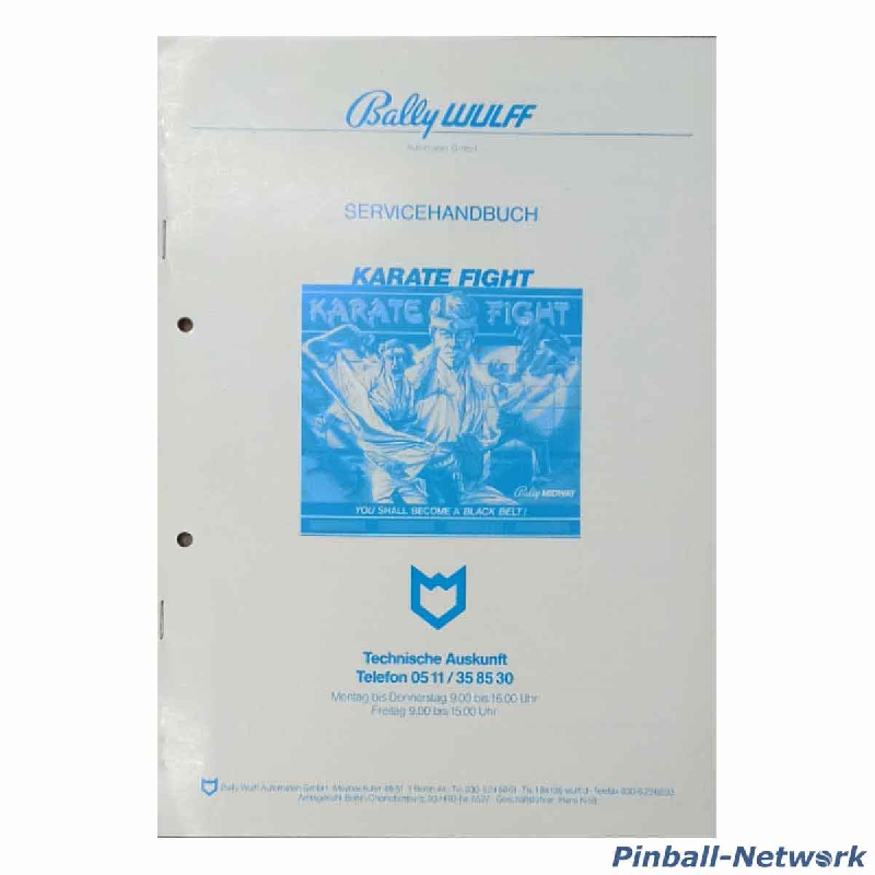 Karate Fight Servicehandbuch, Original Karate Fight Servicehandbuch, Original