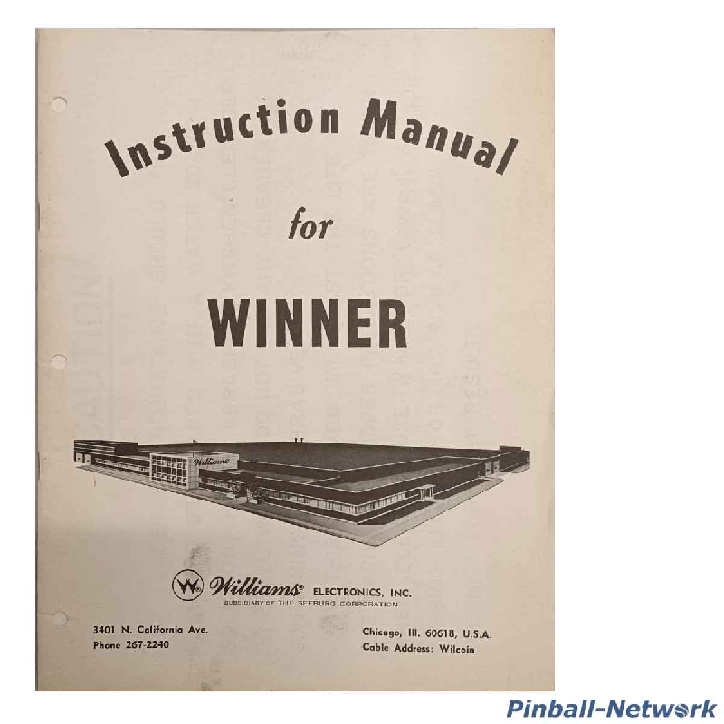 Winner Instruction Manual, Original Winner Instruction Manual, Original