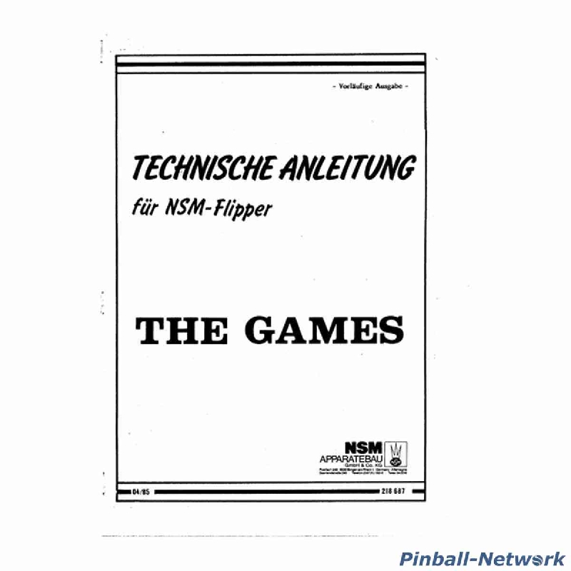 The Games NSM Technische Anleitung, Original