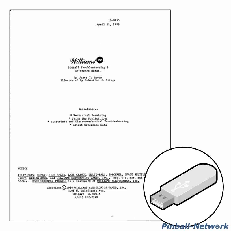 Williams Pinball Troubleshooting & Referenz Manual 1986