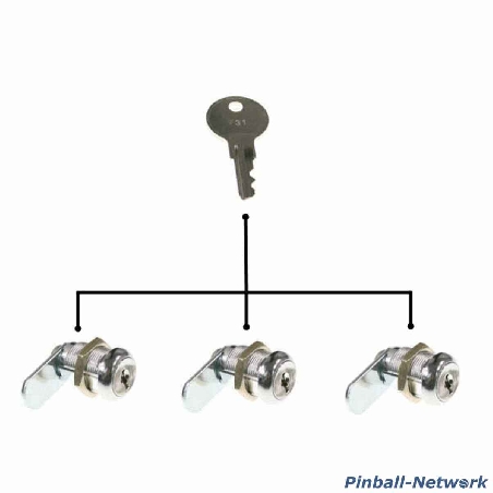 Schloss für Kassentür 7/8" (22,3 mm), gleichschließend