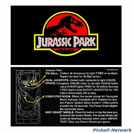 Jurassic Park Data East Custom Cards