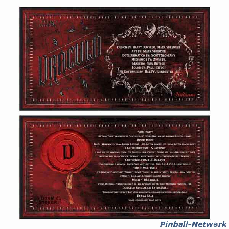 Bram Stoker's Dracula Custom Cards, Design 2 Bram Stoker's Dracula Custom Cards, Design 2