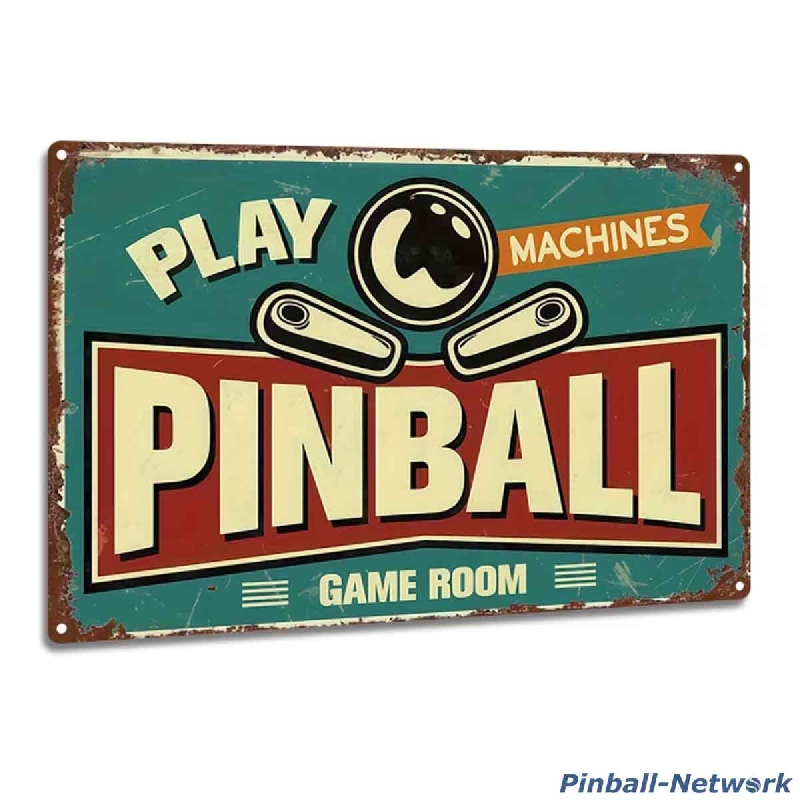 Blechschild Pinball Machines Game Room, Design 3 Blechschild Pinball Machines Game Room, Design 3